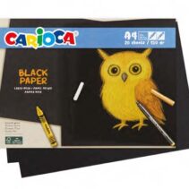 Carioca Black Pack con 20 Hojas A4 de Color Negro - Papel de 150gr - Recomendado para Tizas