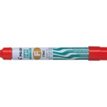 Pilot Super Color Rotulador Permanente Multisuperficie - Punta Fina de Fibra Conica - Tinta Base Alcohol Libre de Xileno - Cuerpo Metalico - Color Rojo