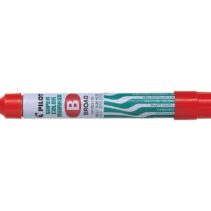 Pilot Super Color Rotulador Permanente Multisuperficie - Punta Biselada de Fibra - Tinta Base Alcohol Libre de Xileno - Cuerpo Metalico - Color Rojo