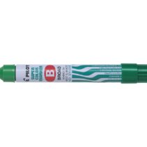 Pilot Super Color Rotulador Permanente Multisuperficie - Punta Biselada de Fibra - Tinta Base Alcohol Libre de Xileno - Cuerpo Metalico - Color Verde