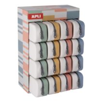 Apli Up North Bicolor Expositor de 16 Estuches de Silicona Rectangulares Bicolor - Cremallera Repelente al Agua - Medidas 75x185x55mm - Colores Surtidos