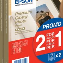 Epson Premium Glossy Photo Pack de 80 Hojas de Papel Fotografico - 10x15cm - Gramaje de 255g/m2 - Acabado Brillante - Compatible con Impresoras Inkjet - Color Blanco