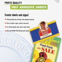 Epson Photo Quality Self Adhesive Pack de 10 Hojas Autoadhesivas - A4 - Gramaje de 167g/m2 - Calidad Fotografica - Mate - Compatible con Impresoras Inkjet - Color Blanco