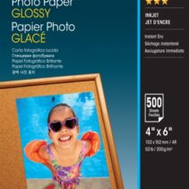 Epson Photo Glossy Pack de 500 Hojas de Papel Fotografico - 10x15cm - Gramaje de 200g/m2 - Acabado Brillante - Compatible con Impresoras Inkjet - Color Blanco