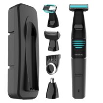 Cecotec PrecisionCare 5in1 Afeitadora Recortadora 5 en 1 - 500mAh - Cabezales Multifuncion - Peine Ajustable 1-10mm - IPX5 - Indicadores LED - Incluye Accesorios - Color Negro y Azul