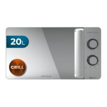 Cecotec Proclean 3160 Mirror Microondas - 700W - Capacidad 20L - Grill de 800W - Tecnologia 3DWave - Modo Descongelar - 6 Niveles - Avisador Acustico - Color Acero