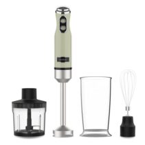 Cecotec Power RetroGreen 1200Max Cream and Crush Batidora de Mano - 1200W - Vaso de 0.5L - Accesorios Multifuncion - Campana Antisalpicadura - 4 Hojas Recubiertas de Titanio - Color Verde Claro