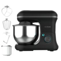 Cecotec Cecomixer Merengue 5L 1200 Ice-Cream Black Batidora Amasadora - 1200W - Bol 5L - Accesorios Multifuncion - Movimiento Planetario - 6 Velocidades - Estilo Vintage - Color Negro