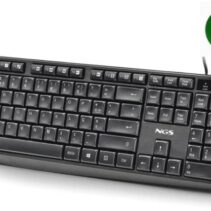 NGS Funky V4 Teclado USB - QWERTY Portugues - 12 Teclas Multimedia - Teclas de Membrana Silenciosas - Inclinacion Ajustable - Cable 1.5m - Color Negro