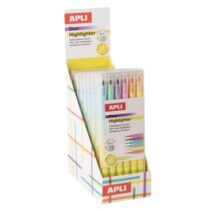 Apli Duo Highlighter Expositor con 10 Pack de 6 Marcadores Doble Punta - Ideal para Agendas