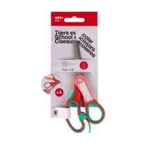 Apli Kids Tijera Escolar 13 cm - Punta Redondeada - Ergonomica - Espacio para el Nombre - Uso Ambidiestro - Color Rojo
