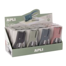 Apli Up North Expositor con 16 Grapadoras de Tenaza con 50 Grapas Nº10 cada Una - Diseño Ergonomico - Colores Surtidos
