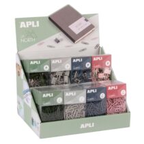 Apli Up North Expositor con 16 Cajas de 140 Clips 28mm + 16 Cajas de 15 Pinzas Metalicas 19mm - Colores Surtidos