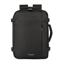 Tucano Tugo ML Mochila Portatil 17" - Mochila de Viaje para Cabina - Compartimento Trasero Acolchado - Soporte Airtag - Color Negro