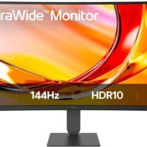 LG Ultrawide Monitor 34" Curvo 1800R VA QHD 144Hz HDR10 AMD FreeSync Premium - Respuesta 5ms - 21:9 - Ajustable en Altura