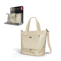 Numada Weekender W40 Bolsa de Viaje Expandible - Capacidad hasta 35L - Poliester Impermeable - Zapatero - Bolsillo para Portatil hasta 15" - Cinta Trasera - Bandolera Ajustable - Asas - Color Beige