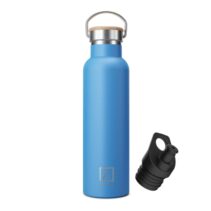 Numada Mibbot Denim Botella Termica - Capacidad de 600ml - Tapon Deportivo - Bolsa de Neopreno - 5 Capas - Libre de BPA - Boca Ancha - Cierre Estanco - 26.2x7.1cm - Color Azul