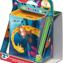 Maped Color`Peps Infinity Jumbo Jungle Caja Metalica con 12 Lapices de Colores de Larga Duracion - La Caja tiene Funcion de Hucha - Hecho Totalmente de Mina - Colores Surtidos