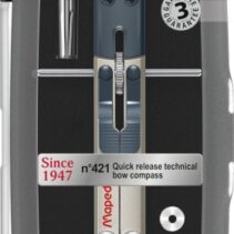 Maped Nº421 Since 1947 Compas Bigotera Tecnica Rapida - Diametro Maximo 34cm - Fabricado en Metal - Incluye Adaptador y Estuche de Minas