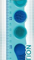 Maped Kidy Lern Concentration Regla 20cm - Diseñada para Ayudar a la Concentracion - Zonas Tactiles Extraibles - Color Azul