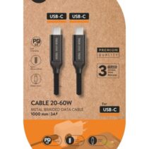TechOneTech Cable USB-C Macho a USB-C Macho 1m - Recubierto de Nylon Trenzado Negro