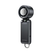 Vention PBC Ventilador de Mano - Velocidad Maxima 13000RPM - Nivel Regulable de 1 a 100 -  Funcion Frio - Bateria de 3000mAh - Pantalla LED - Conexion USB-C - Ligero y Compacto - Color Negro