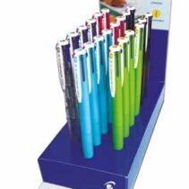 Pilot SuperGrip G 4 Colores Expositor con 20 Boligrafos de Bola Retractiles - Tinta con Base de Aceite - Cuerpo de Colores Surtidos