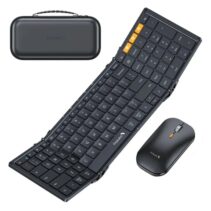 ProtoArc XKM01 Combo Teclado Portatil Plegable en Triptico + Raton - Bluetooth - Teclado Numerico - Conexion de hasta 3 Dispositivos - Color Negro