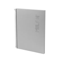 Milan Shadow Cuaderno Espiral Formato A4 Pautado 1 Linea - 80 Hojas de 95 gr/m2 Microperforadas y con 4 Taladros - Tapa Dura - Color Gris