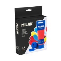 Milan Pack con 5 Tubos de Pintura Acrilica 75ml - Pigmentos de Alta Calidad - Mezclable - Colores Surtidos