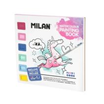 Milan Flowicorn Cuaderno para Colorear con Acuarelas y Pincel - Tematica Unicornios