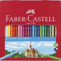 Faber-Castell Classic Colour Caja Metalica con 24 Lapices de Colores Hexagonales - Resistencia a la Rotura - Colores Surtidos
