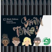 Faber-Castell Black Edition Skin Tones Pack de 12 Lapices de Colores Tonos de Piel - Mina Supersuave - Madera Negra - Ideales para Dibujo sobre Papel Claro