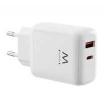 Ewent EW1329 Cargador GaN 45W - 1xUSB-C PD3.0 QC3.0 - 1xUSB-A QC3.0 - Color Blanco
