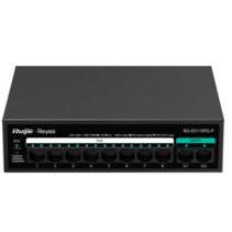 Ruijie RG-ES110FG-P Switch - 8 Puertos Ethernet hasta 100Mbps - 8 Puertos Uplink hasta 1Gbps - PoE/PoE+ hasta 110W - Carcasa de Acero - Color Negro