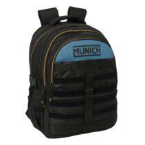 Safta Munich Mochila para Portatil hasta 15.6" - Bolsillo Trasero Antirrobo - Cremallera Bidireccional - Transpirable - Ergonomica - Acolchada - 34x46x15cm - Color Negro y Azul