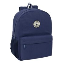 Safta el Ganso Jeans Mochila - Adaptable a Carro - Bolsillo Frontal - Espalda Acolchada - Cremallera con Doble Tirador - Asa de Mano - Hombreras Ergonomicas - 32x43x14cm - Color Azul Marino