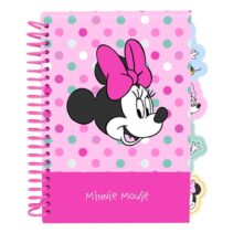 Safta Minnie Mouse Minty Bloc de Notas - Formato A5 - 80 Hojas de 80 g/m2 - Espiral - Tapas Duras - 4 Separadores Interiores - 14.8x2.1cm - Color Rosa