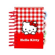 Safta Hello Kitty Bloc de Notas - Formato A7 - 80 Hojas de 80 g/m2 - Espiral - Tapas Duras - 4 Separadores Interiores - 7.4x10.5cm - Color Rojo y Blanco