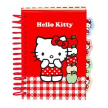 Safta Hello Kitty Bloc de Notas - Formato A6 - 80 Hojas de 80 g/m2 - Espiral - Tapas Duras - 4 Separadores Interiores - 10.5x14.8cm - Color Rojo y Blanco