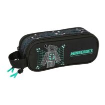 Safta Minecraft Screen Portatodo - 2 Compartimentos con Cremallera - Asa Lateral - Capacidad 1L - 21x8x6cm - Color Negro