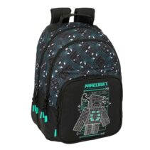 Safta Minecraft Screen Mochila - Adaptable a Carro - Bolsillo Frontal - Portabotellas - Cremallera con Doble Tirador - Asa de Mano - Hombreras y Espalda Acolchada - 32x42x15cm - Color Negro