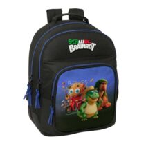 Safta Brainrot Mochila - Adaptable a Carro - Bolsillo Frontal - Portabotellas - Cremallera con Doble Tirador - Asa de Mano - Hombreras y Espalda Acolchada - 32x42x15cm - Color Negro y Azul