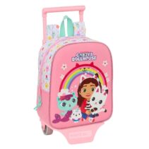 Safta Gabby's Dollhouse Mochila con Carro - Extraible - 6L - Tarjeta de Identificacion Personal - Asa de Mano - 22x27x10cm - Color Rosa