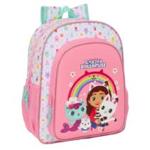 Safta Gabby's Dollhouse Mochila - 15L - Adaptable a Carro - Bolsillo Frontal - Portabotellas - Cremallera con Doble Tirador - Asa de Mano - Hombreras y Espalda Acolchada - 32x38x12cm - Color Rosa