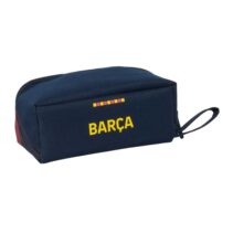 Safta F.C.Barcelona 1ª Equipacion 26/27 Portatodo Cuadrado - Cremallera Diagonal de Doble Tirador - Asa Lateral - 20x8x8cm - Color Azul Noche