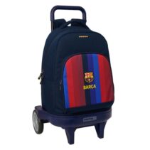 Safta F.C.Barcelona 1ª Equipacion 26/27 Mochila con Carro - Extraible - 33L - Portabotellas - Tarjeta de Identificacion Personal - Doble Tirador - Asa - Bolsillo Frontal - 33x45x22cm - Color Rojo y Azul