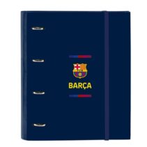 Safta F.C.Barcelona 1ª Equipacion 26/27 Carpeta de 4 Anillas de 35mm - Recambio de 100 Hojas A4 - Cuadricula de 5x5mm - 80g/m2 - Separadores Internos - Goma Elastica - 27x32x3.5cm - Color Azul Marino
