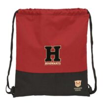 Safta Harry Potter Hogwarts Saco Plano - Cierre con Cordones - Bolsillo Interior con Cremallera - 35x40x1cm - Color Negro y Rojo