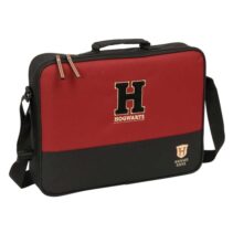 Safta Harry Potter Hogwarts Maletin con Cremallera - Bandolera Ajustable - Asa Forrada - Doble Tirador - Fondo Semirigido - 38x28x6cm - Color Negro y Rojo